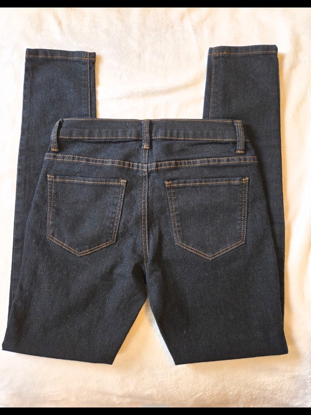 Forever 21 Sz 25 Dark Wash Skinny Denim Jeans Gold Stitching 5-Pockets - Picture 8 of 8